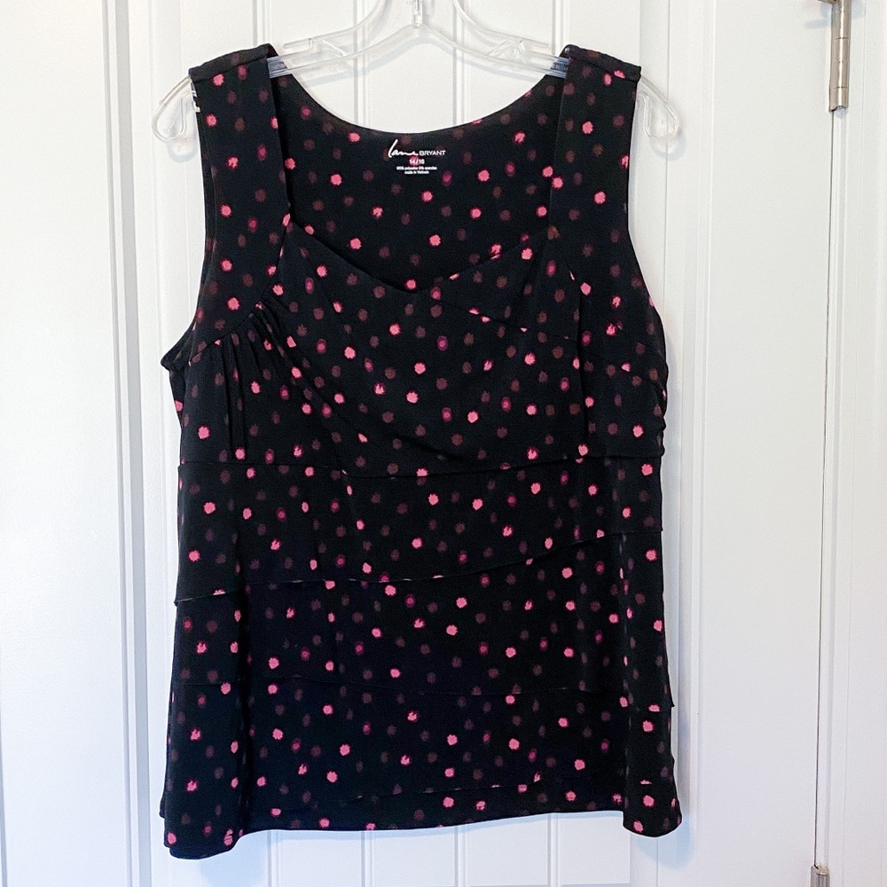 ⚡️LB 14/16 ruffled tank w sweetheart cut EUC